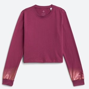 Adidas Crop Long Sleeve, Burgundy